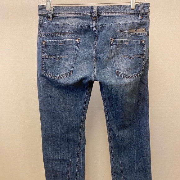 Diesel 32 x 26.5 Darron Cutoff Men’s Jeans Distressed Button Fly Logo Raw Hem - Picture 16 of 16